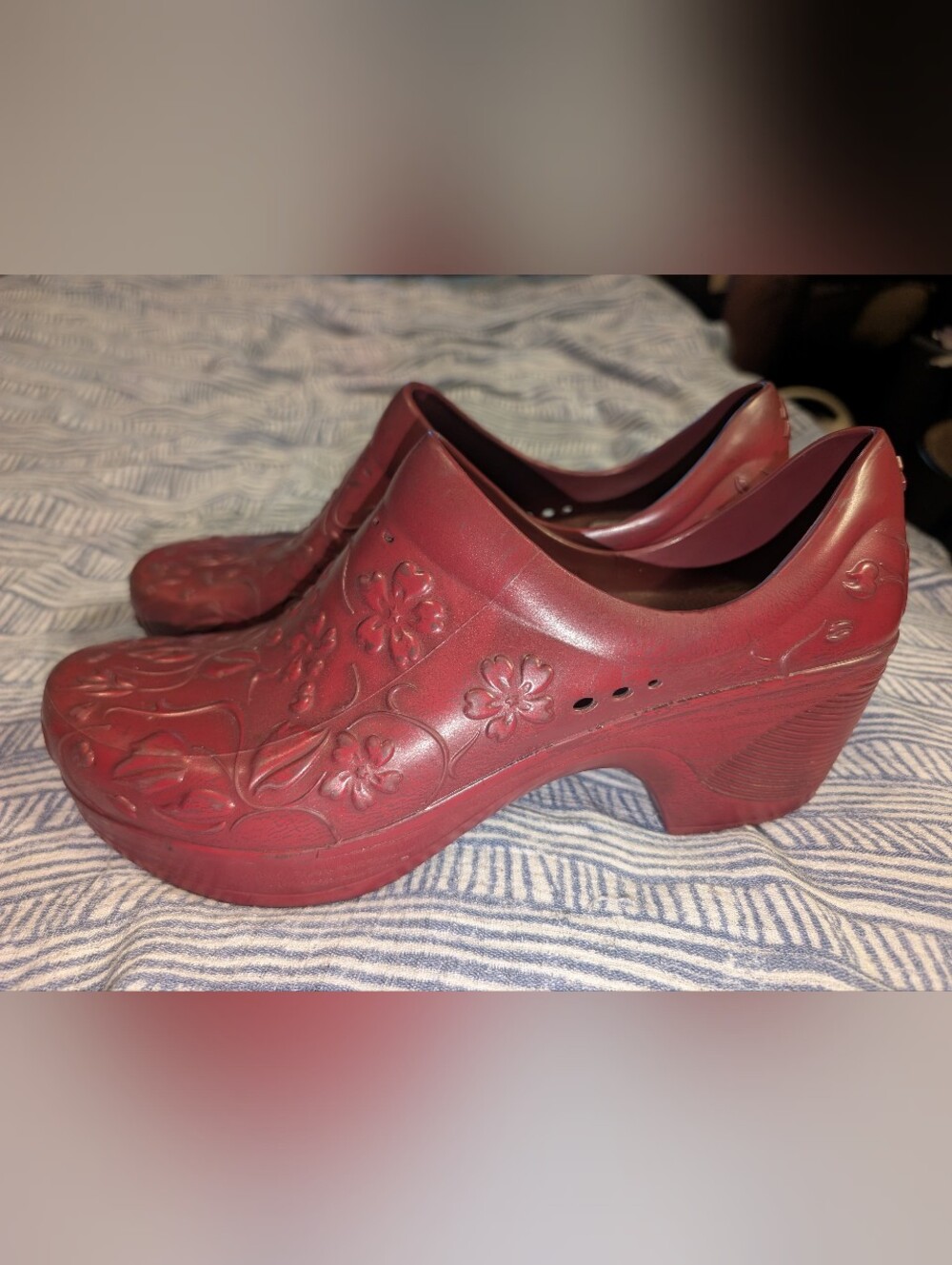 Dansko Red Floral Clogs